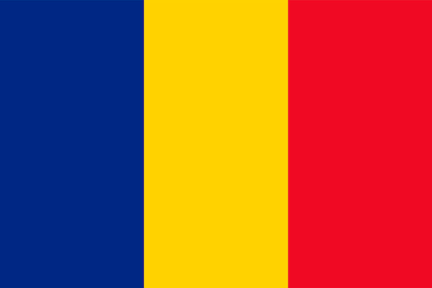 向量罗马尼亚国旗官方颜色和比例向量插图