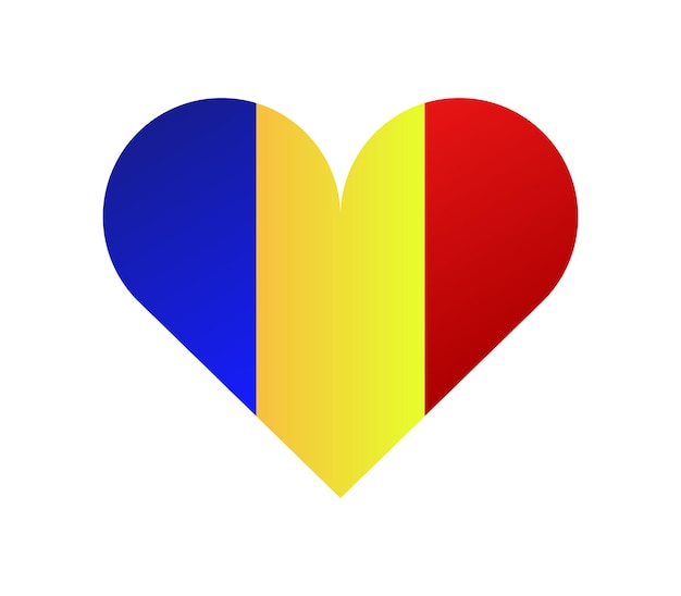 Romania flag with heart