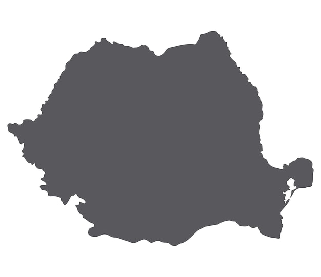 Romania map Map of Romania in grey color