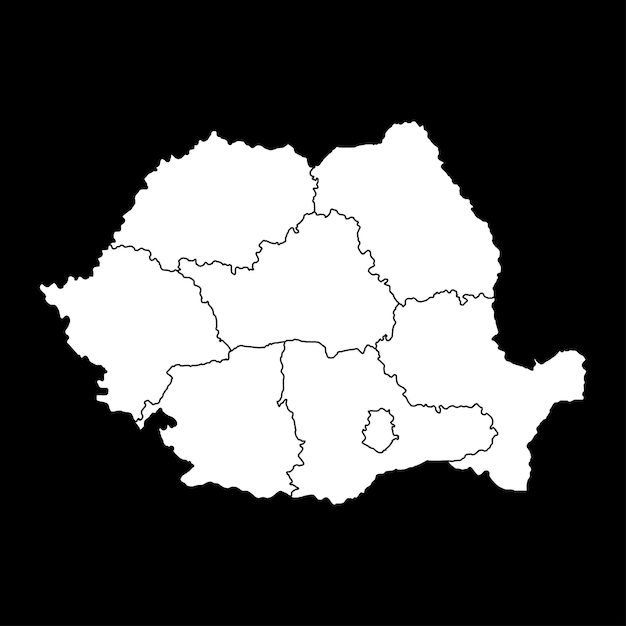 Romania map with regions Vector illustration