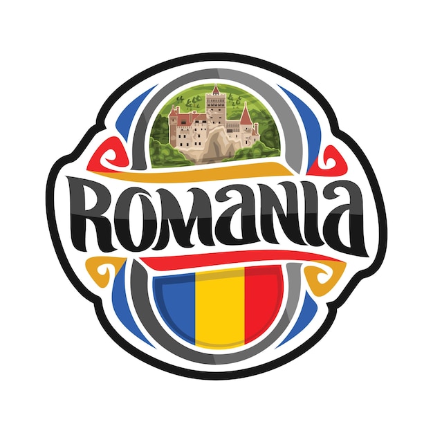 Romania Sticker Flag Logo Badge Travel Souvenir Illustration