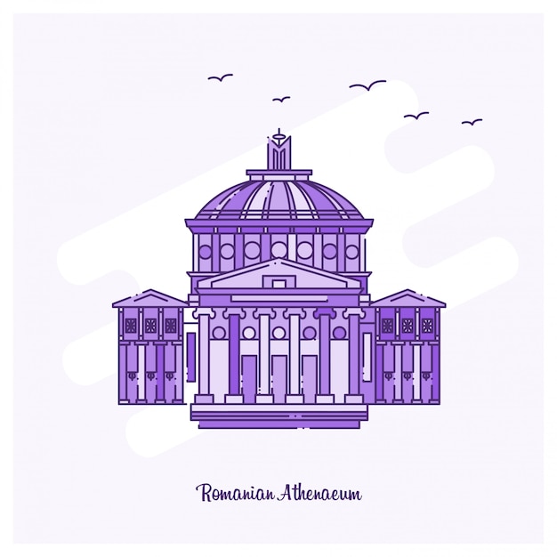 Vector romanian athenaeum landmark