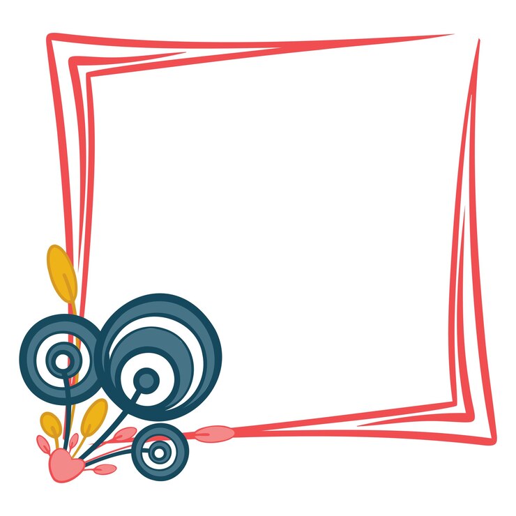 Vector romantic abstract heart rectangular frame decor for greeting card