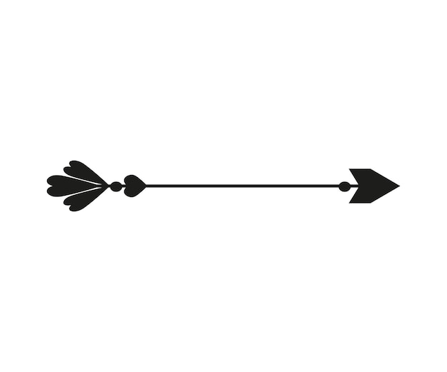 Vector romantic arrow with heart