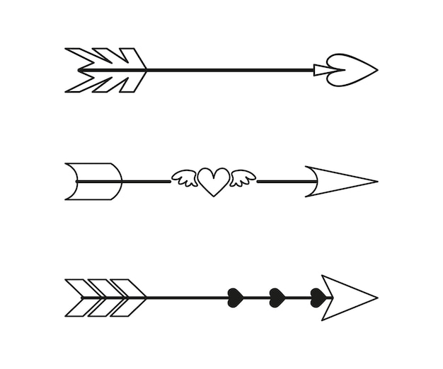 Romantic Arrows with Hearts