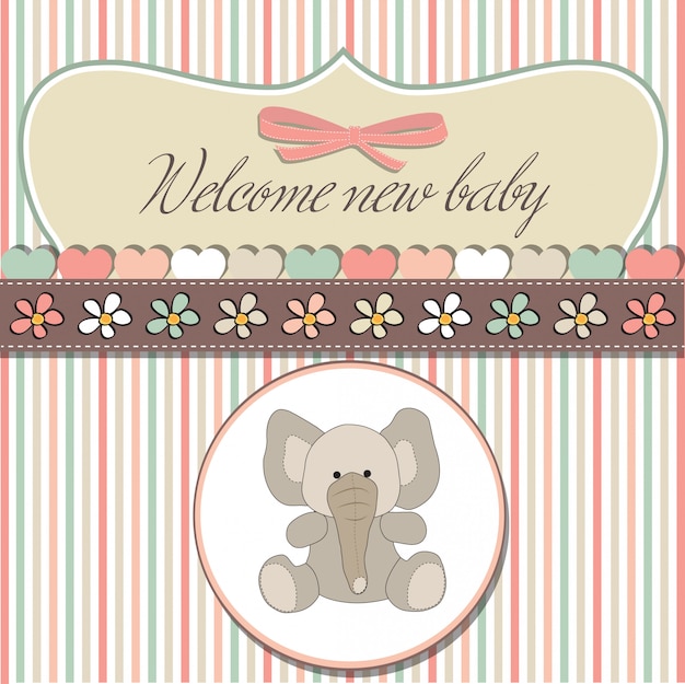 romantic baby girl announcement card