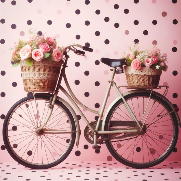 Vector romantic bicycle