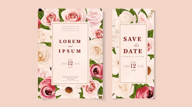 Romantic botanic Floral Wedding invite flower thank rsvp save the date for marriage nuptials