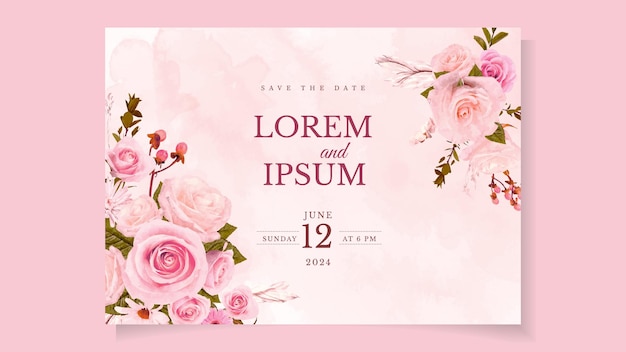 Romantic botanic Floral Wedding invite flower thank rsvp save the date