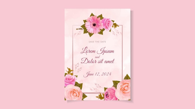 Romantic botanic Floral Wedding invite flower thank rsvp save the date