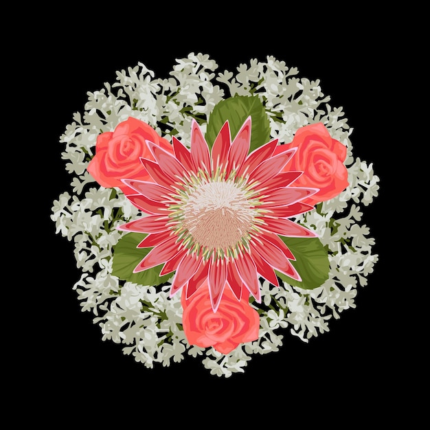 Vector romantic bride bouquet