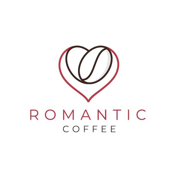 Vettore modello di vettore di logo del caffè romantico