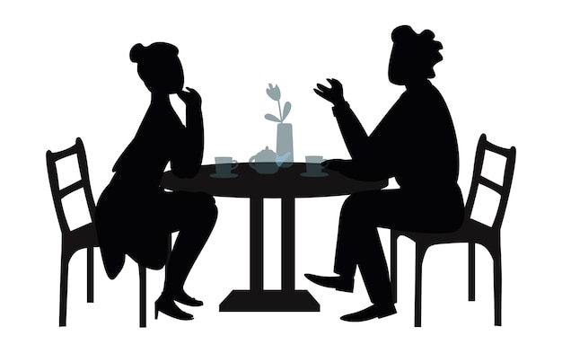 people dining silhouette