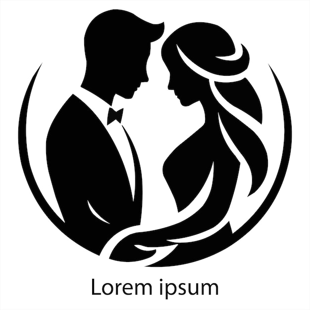 Vector romantic couple logo