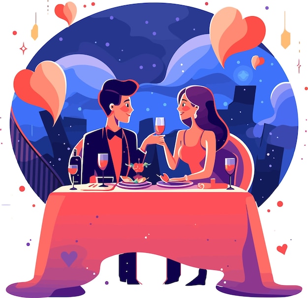 Vector romantic couple