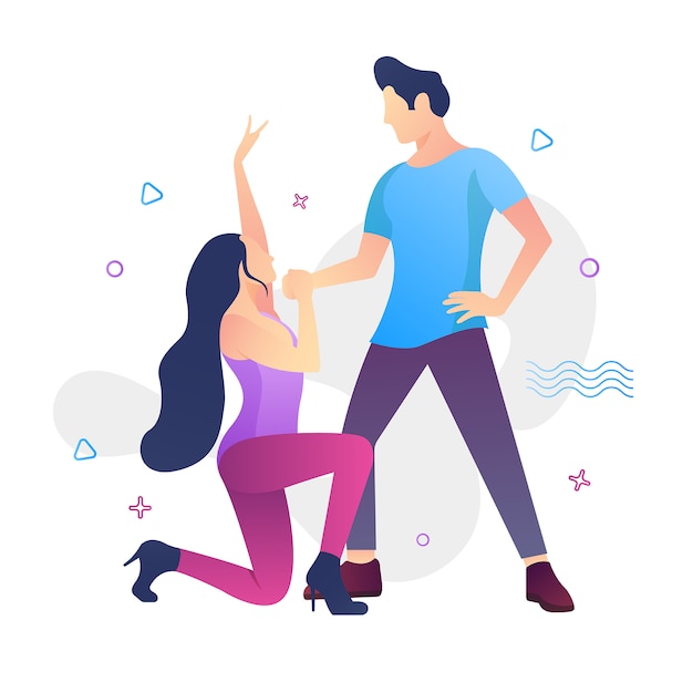 Romantic dance,  illustration concept