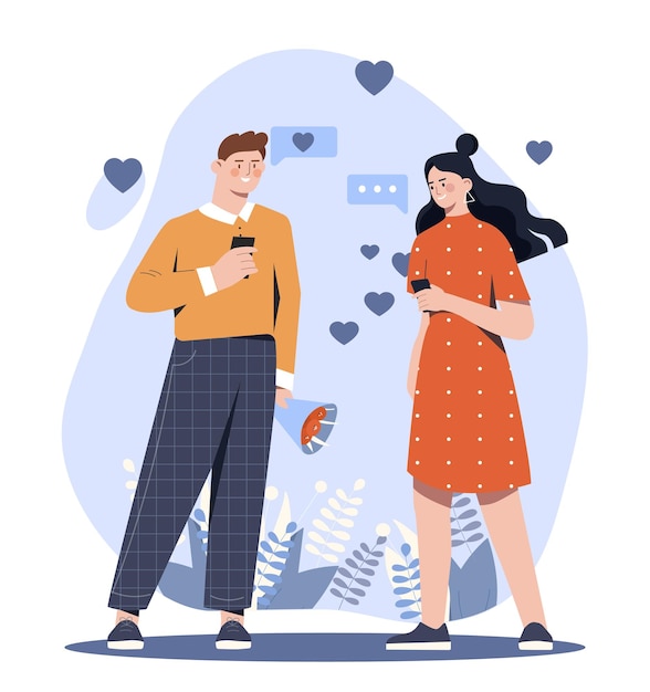 Vector romantic date concept