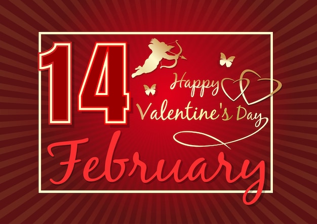 Vector romantic design with cupid for valentines day