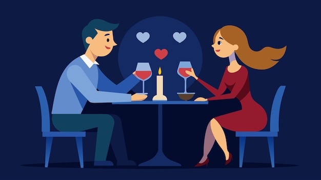 Romantic Dinner Datum Vector Illustratie