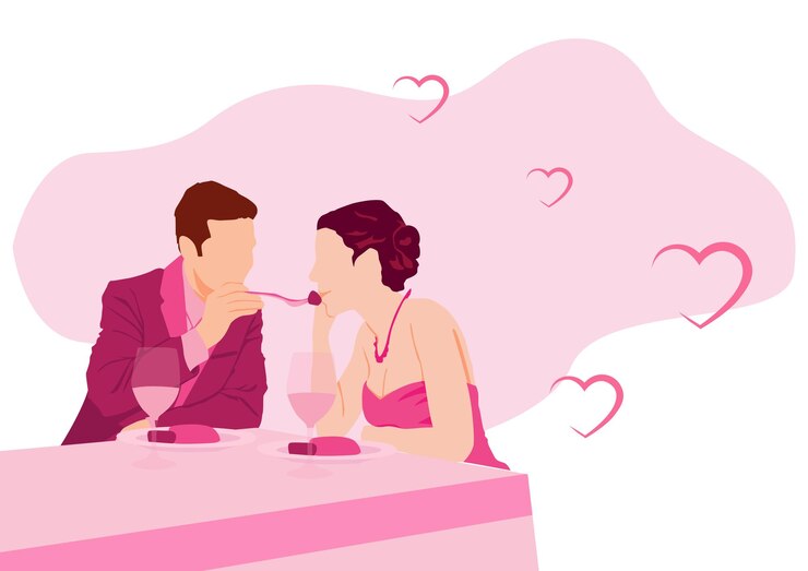 Vector  ⁇ 만적 인 저녁 식사 그림