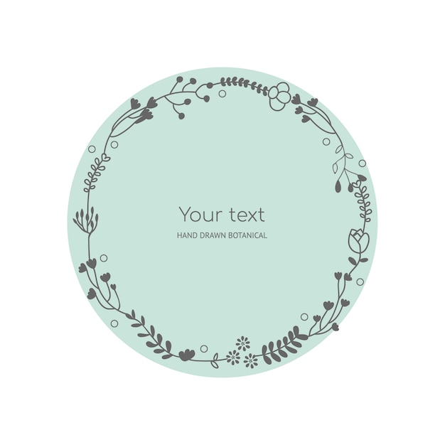 Vector romantic floral frame of leaves