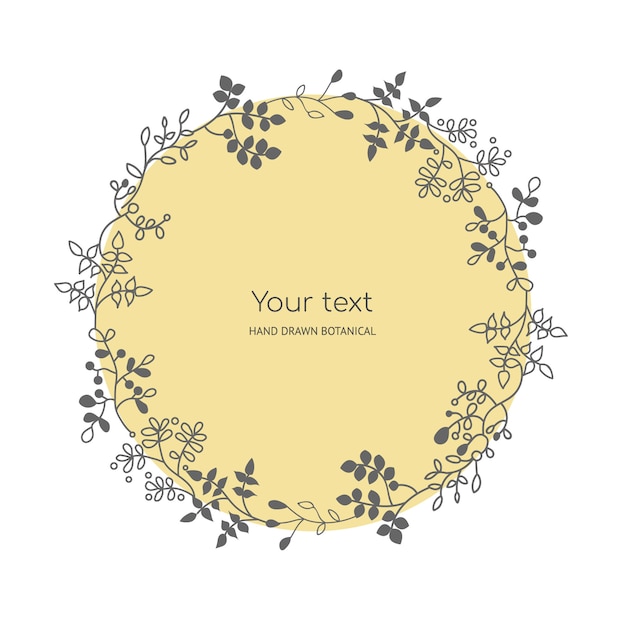 Romantic floral frame of leaves