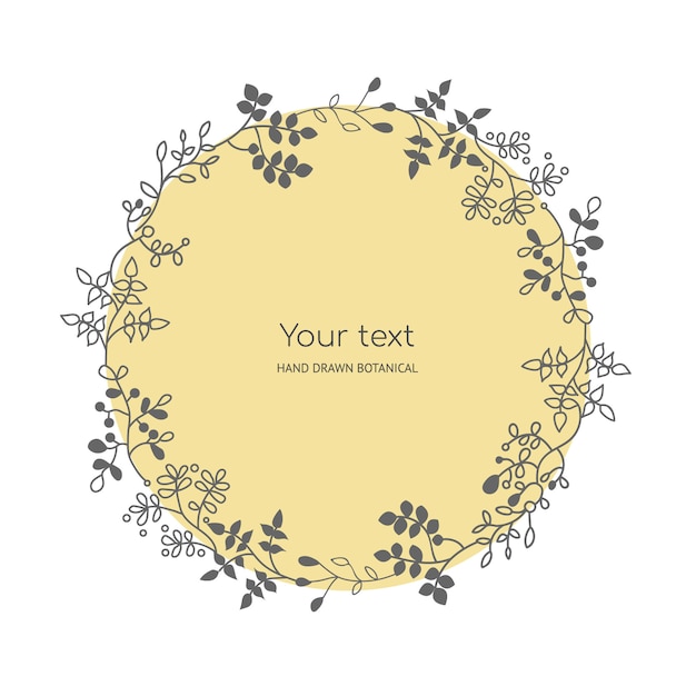 Vector romantic floral frame of leaves