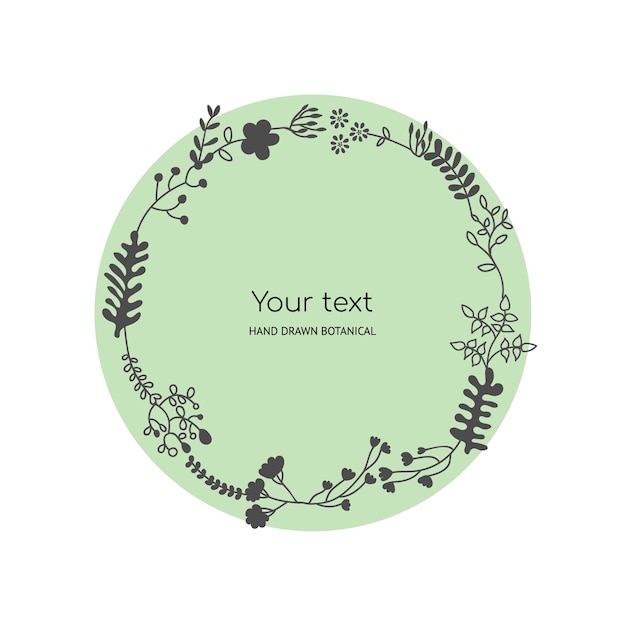 Romantic floral frame of leaves