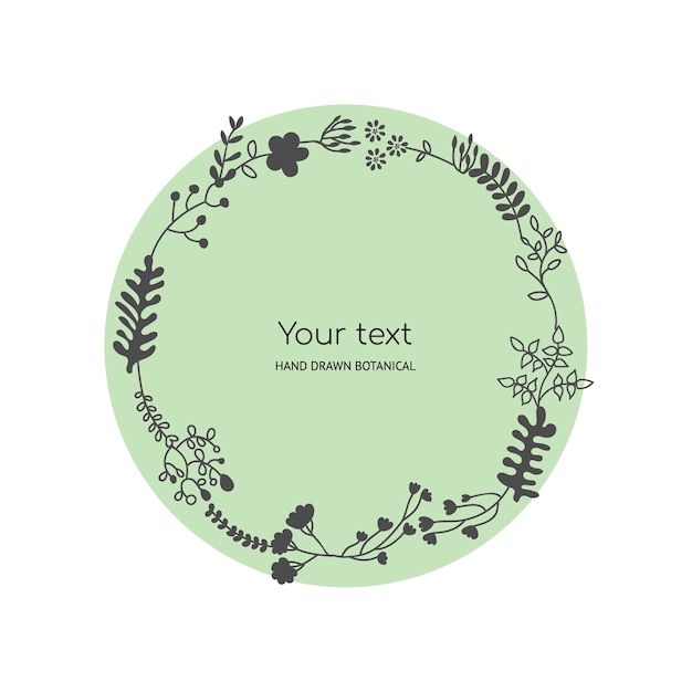 Vector romantic floral frame of leaves