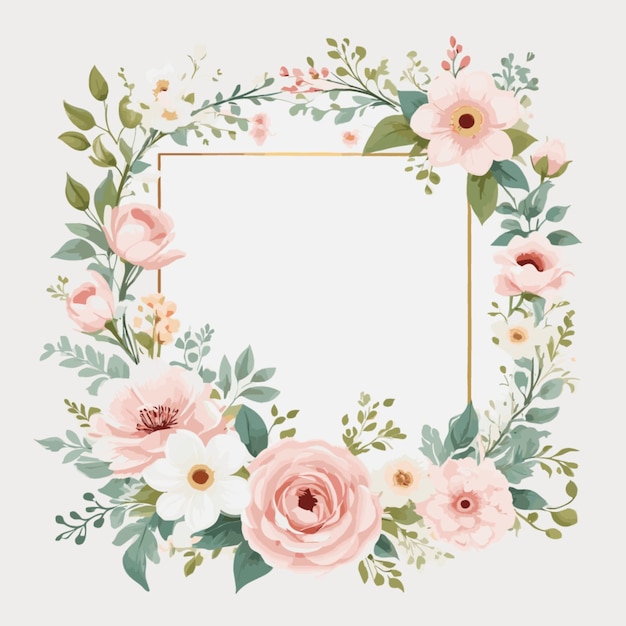 Vector romantic floral frame vector