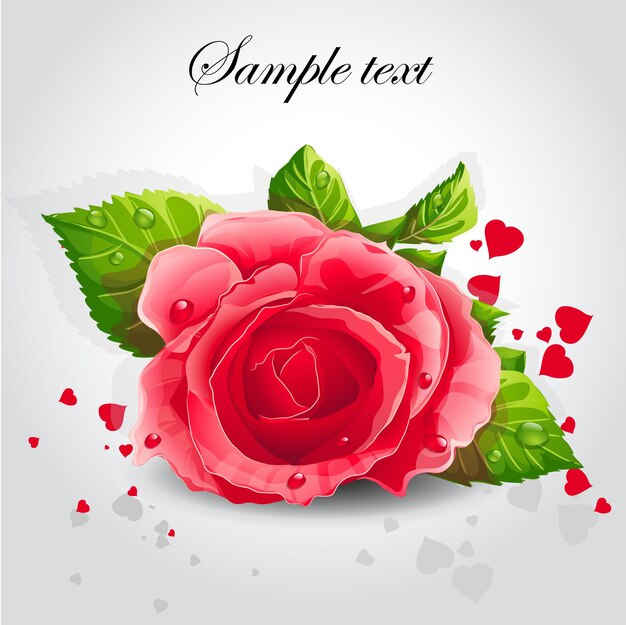 Vector romantic floral themed illustration