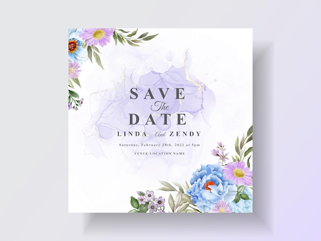 Romantic floral wedding invitation