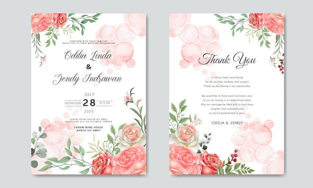 Romantic flower wedding invitation