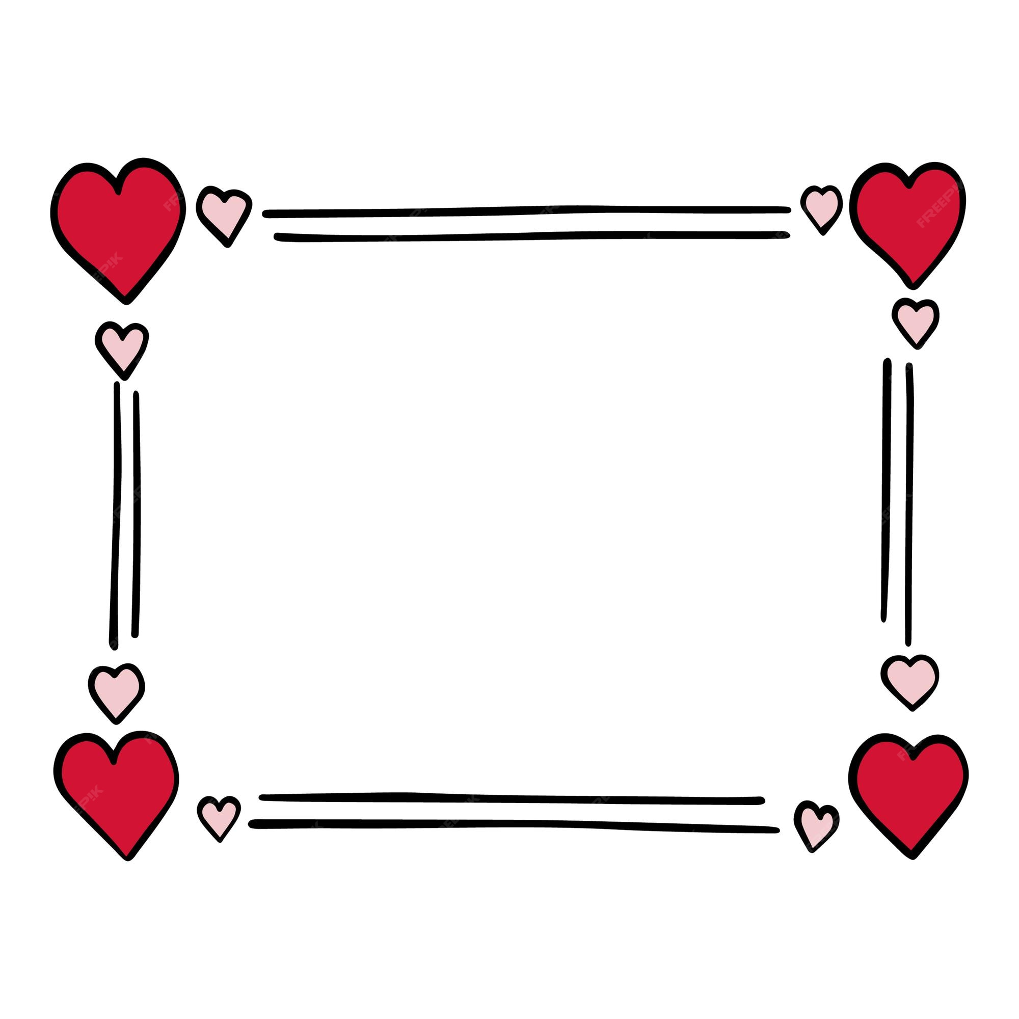 Small romantic drawings Photo frame effect