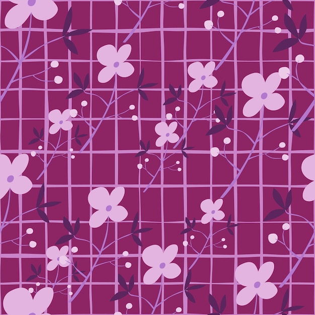Романтический рисованной цветок бесшовный узор простые абстрактные цветочные обои каракули растения бесконечный фон