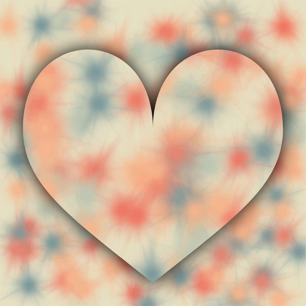 Romantic heart artistic watercolor background