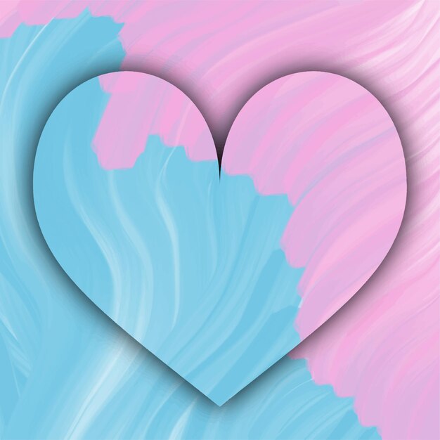 Romantic heart artistic watercolor background