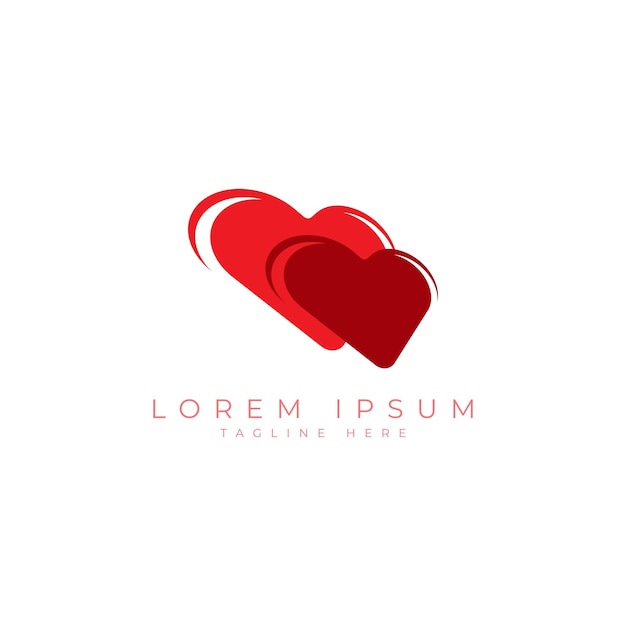 Cuori romantici logo design amore forma logo modello