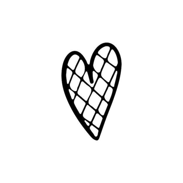 Romantic isolated heart element in doodle style for different types of decoration postcards stickers