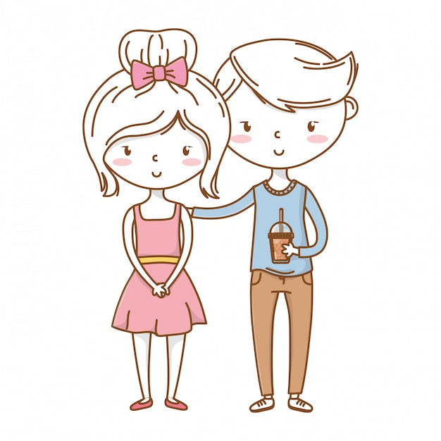 Vector romantic love couple cute