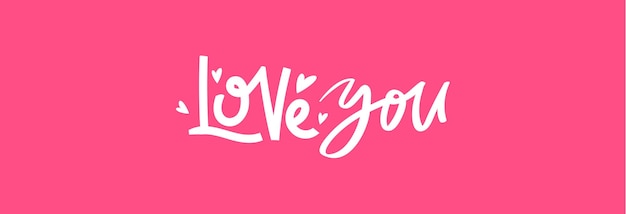 Vector romantic love lettering design element