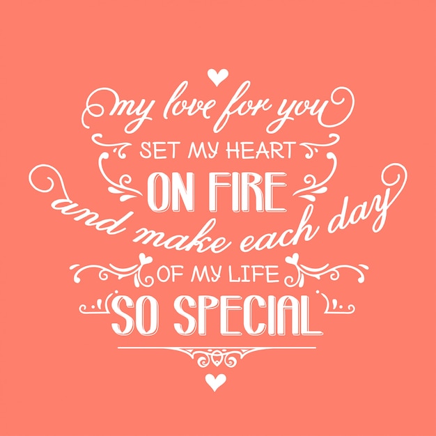 Vector romantic love quote