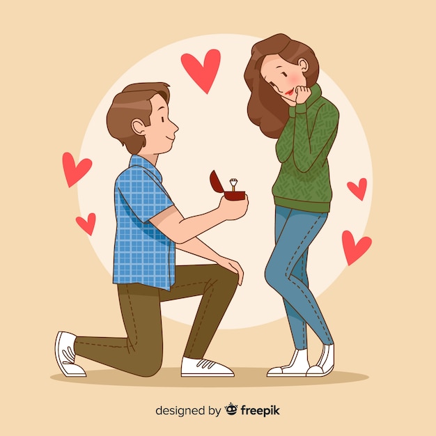 Romantic marriage proposal concept