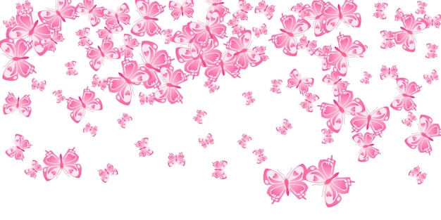 Romantic pink butterflies abstract vector background Spring orn