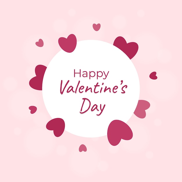 romantic postcard with the inscription happy valentine's day