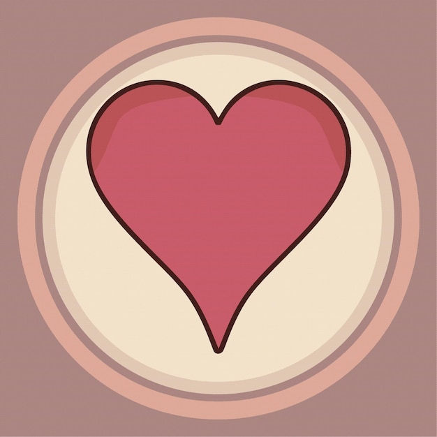 Romantic red shape heart vector illustration