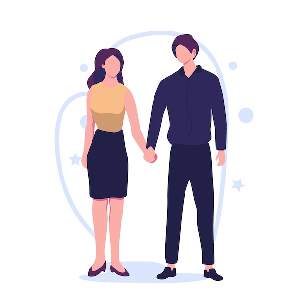 Romantic relationships flat style illustration vector design
