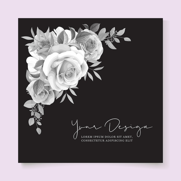 Vector romantic roses wedding card ornament