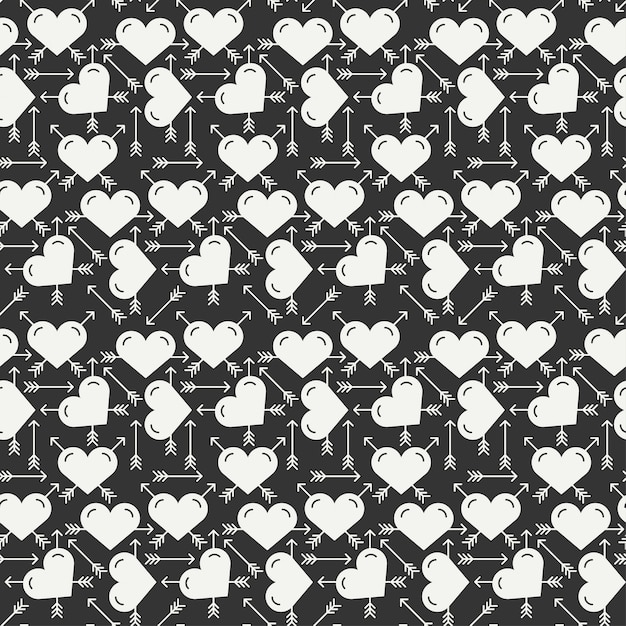 Romantic seamless pattern with hearts.