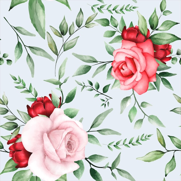 Romantic seamless pattern with maroon flower